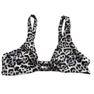 Skatie swim leopard bikini twisted front top XL